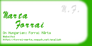 marta forrai business card